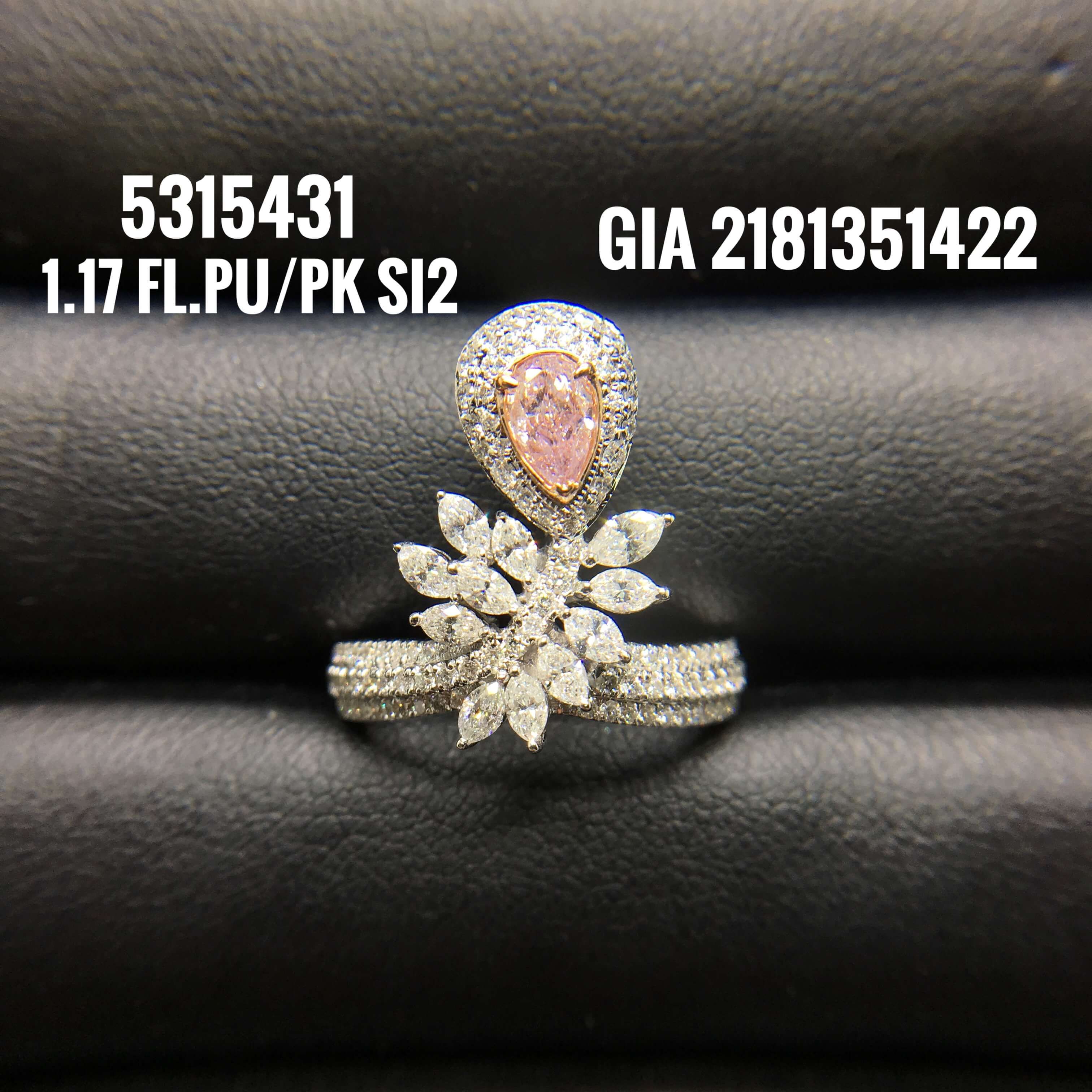 Fancy Light Purplish Pink Diamond Ring, 0.27 Ct. (1.17 Ct. TW), Pear shape, GIA Certified, 2181351422