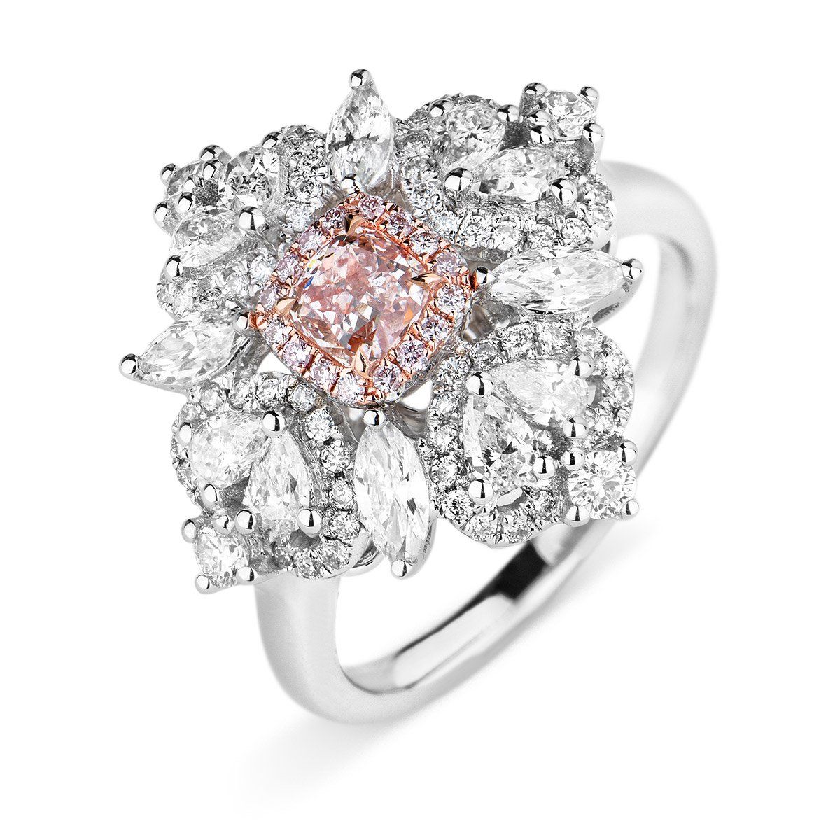 Light Pink Diamond Ring, 0.36 Ct. (1.58 Ct. TW), Radiant shape, GIA Certified, 1203460160