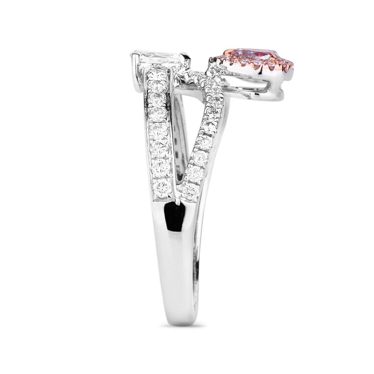 Fancy Brownish Pink Diamond Ring, 0.21 Ct. (0.78 Ct. TW), Pear shape, GIA Certified, 5182226880