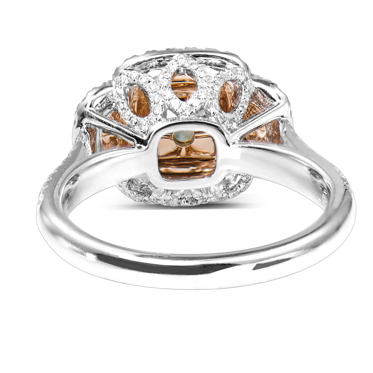 Fancy Grayish Greenish Yellow Diamond Ring, 1.93 Ct. TW, Cushion shape, GIA Certified, 2156011579