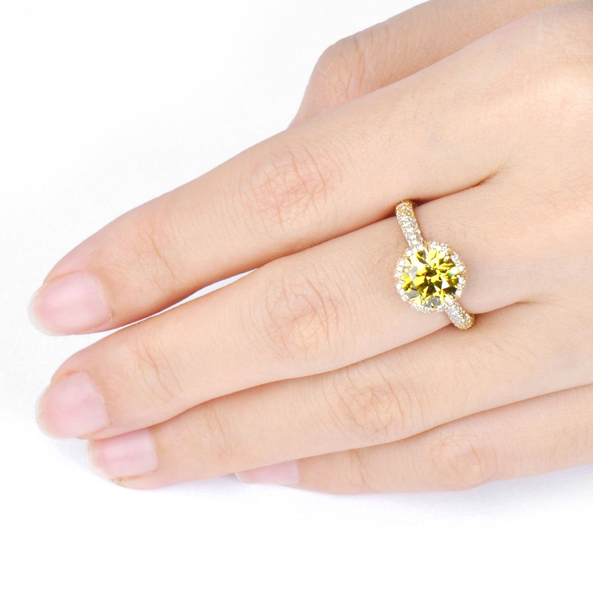 Fancy Deep Brownish Greenish Yellow Diamond Ring, 1.13 Carat, Round shape, GIA Certified, 2171905173