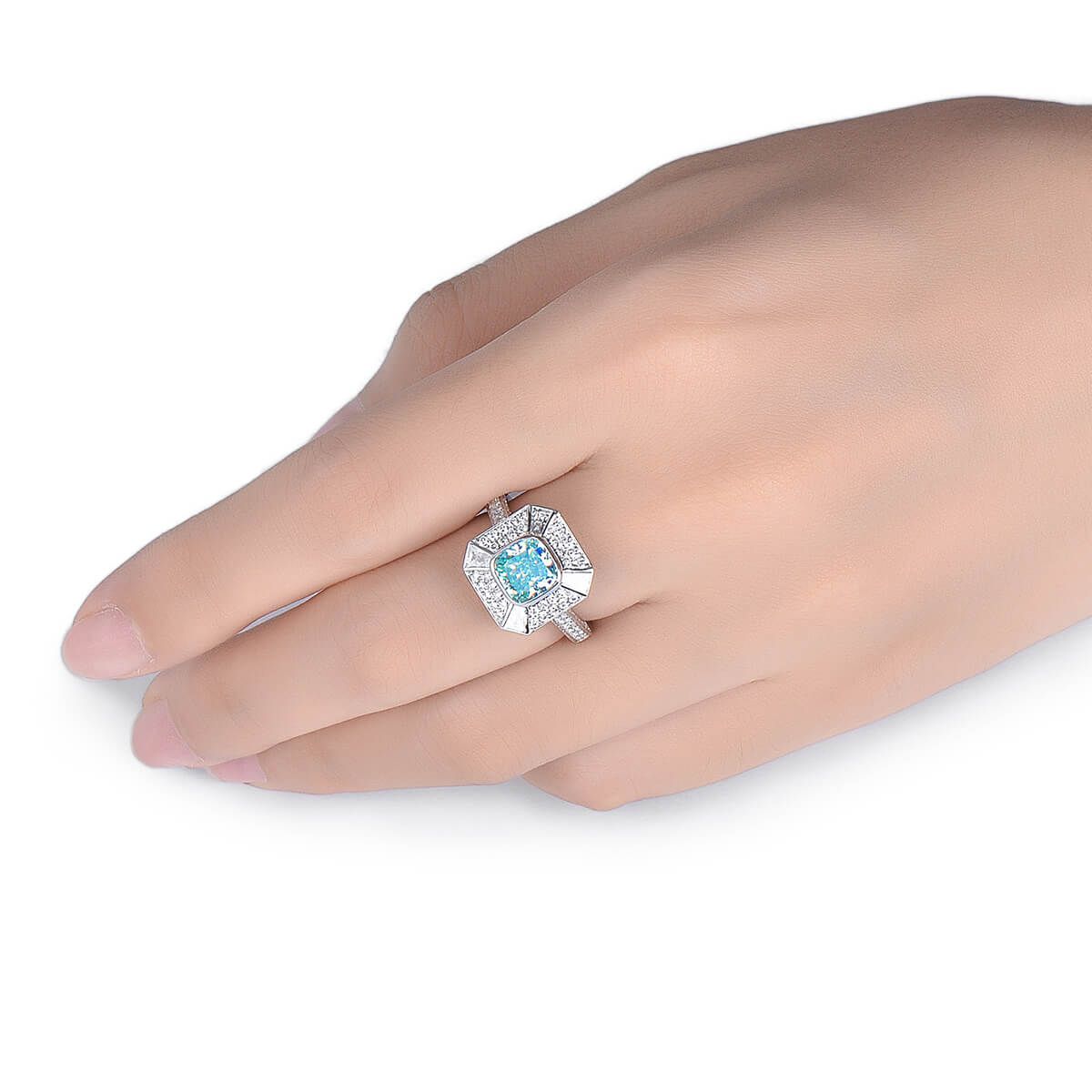 Light Green Diamond Ring, 2.01 Ct. (2.87 Ct. TW), Cushion shape, GIA Certified, 2183439941