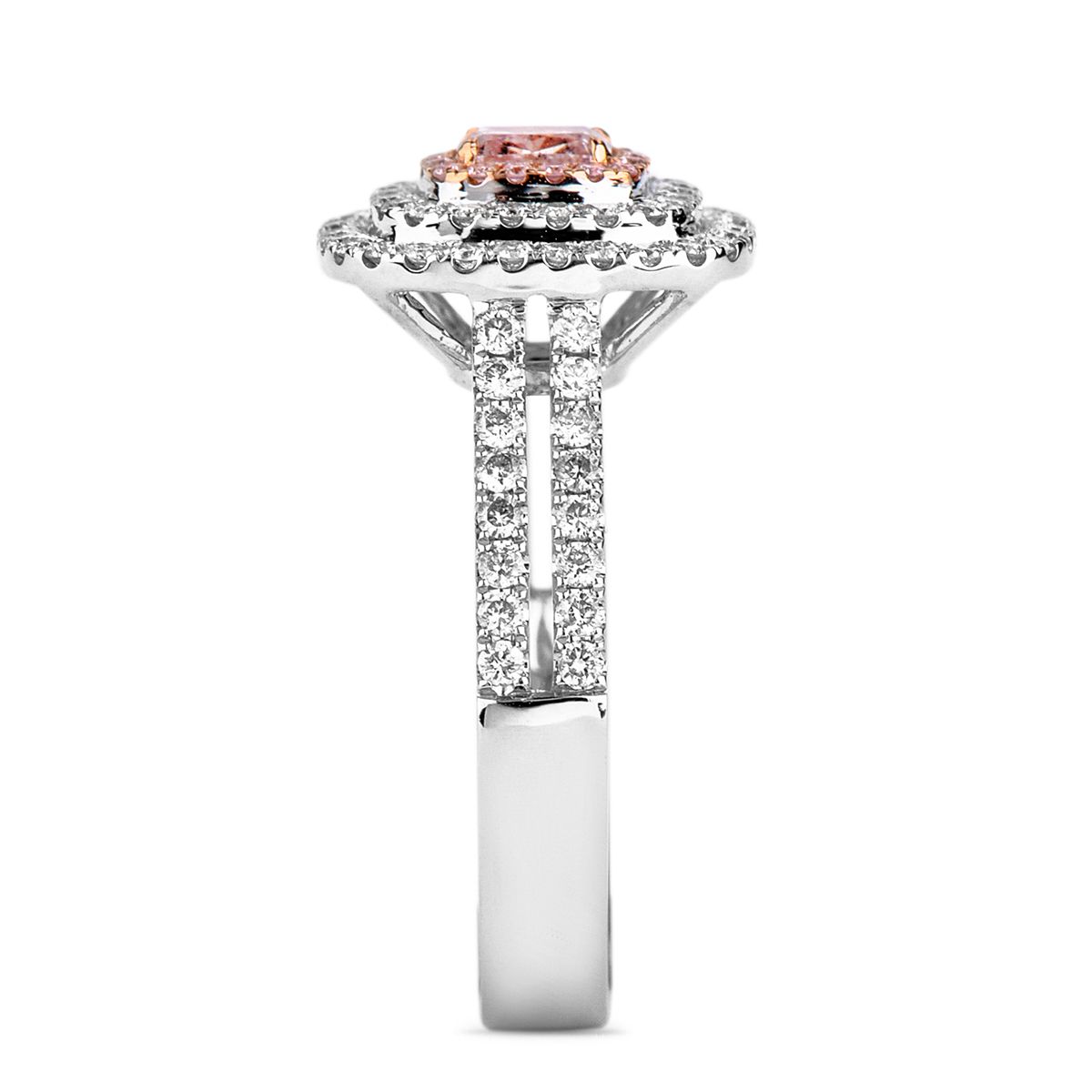 Fancy Pink Mix Diamond Ring, 0.93 Ct. TW, Cushion shape, EG_Lab Certified, J5826061937