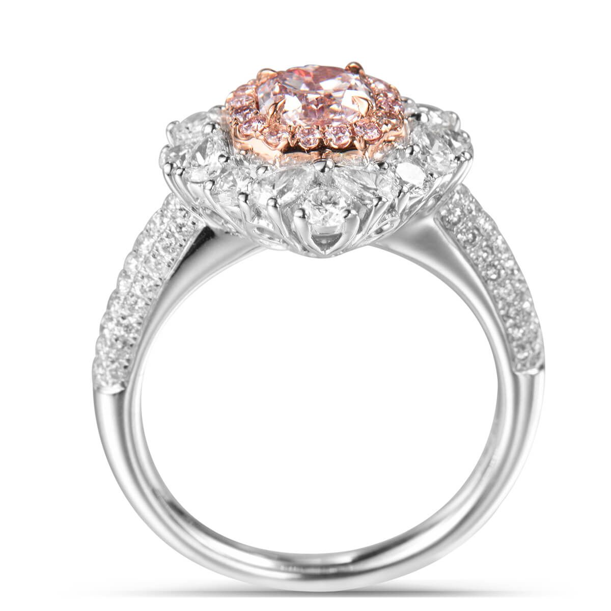 Faint Pink Diamond Ring, 2.78 Ct. TW, Radiant shape, GIA Certified, 2175042113