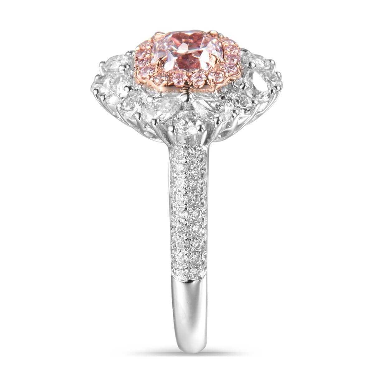 Faint Pink Diamond Ring, 2.78 Ct. TW, Radiant shape, GIA Certified, 2175042113