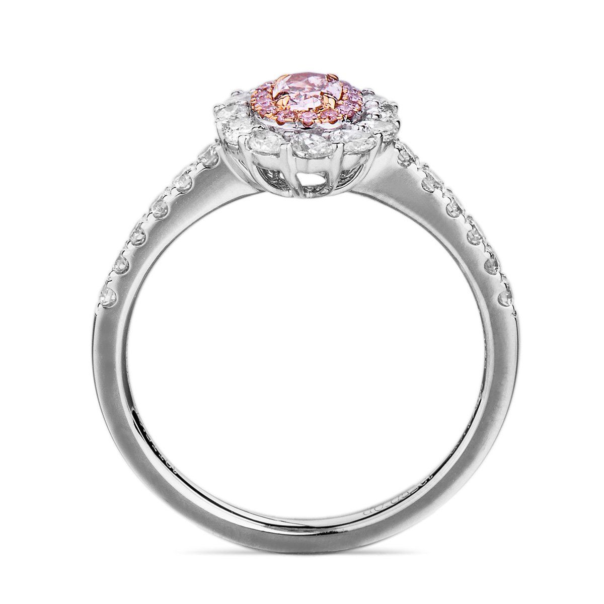 Light Pink Diamond Ring, 0.17 Ct. (0.66 Ct. TW), Oval shape