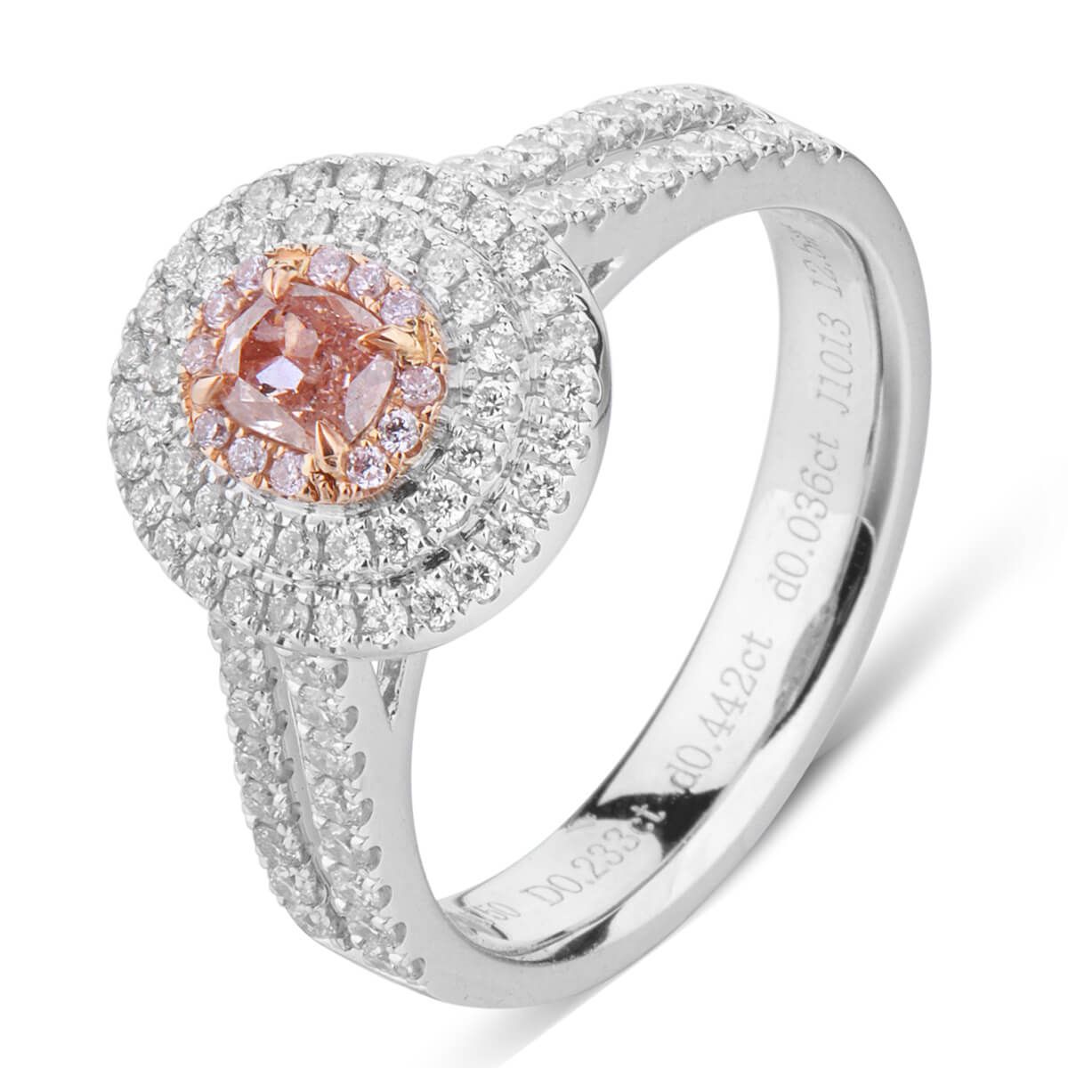 Fancy Pink Purple Diamond Ring, 0.23 Ct. (0.71 Ct. TW), Oval shape