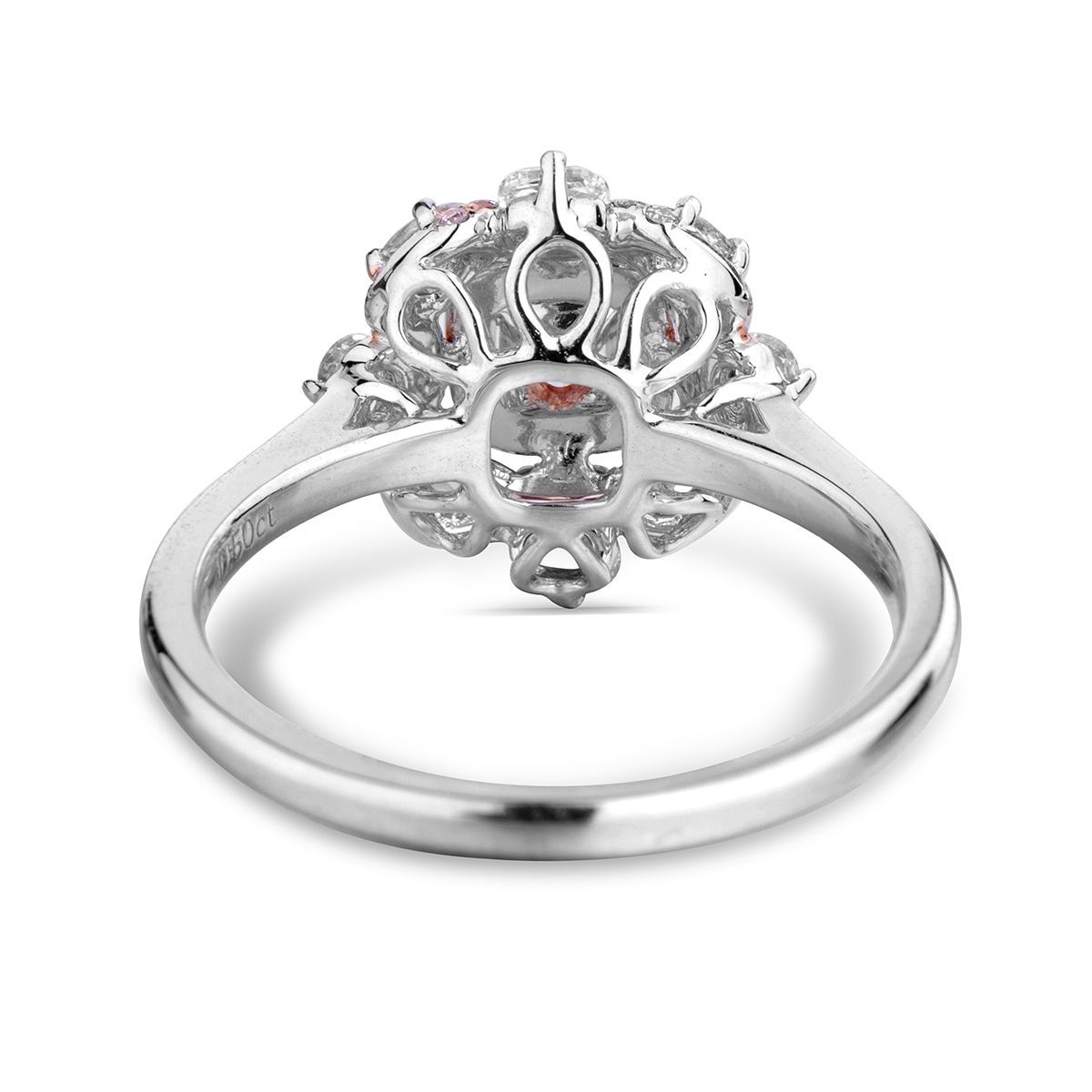 Fancy Purple Pink Diamond Ring, 0.20 Ct. (0.70 Ct. TW), Cushion shape, GIA Certified, 2185237204