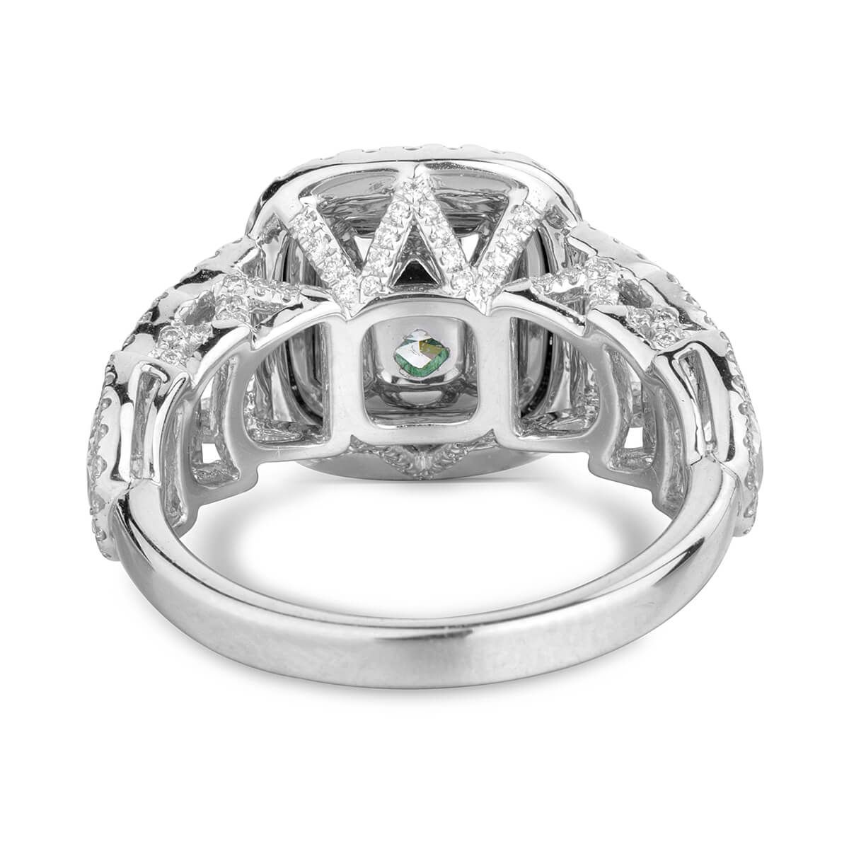 Light Yellow Green Diamond Ring, 3.95 Ct. TW, Radiant shape, GIA Certified, 1186194228