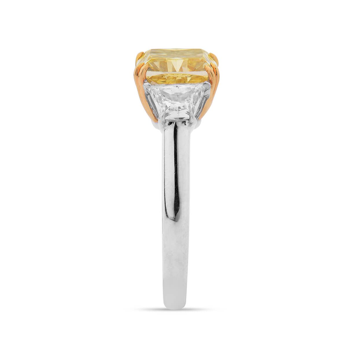 Fancy Vivid Yellow Diamond Ring, 2.60 Ct. (3.37 Ct. TW), Cushion shape, GIA Certified, 5161430482