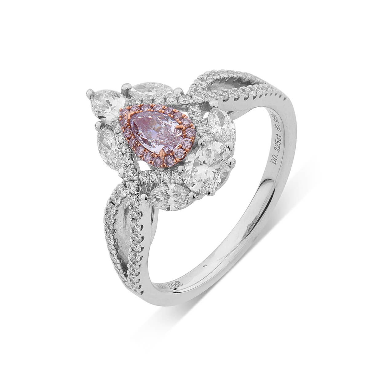 Faint Pink Diamond Ring, 1.20 Ct. TW, Pear shape, GIA Certified, 2185474480