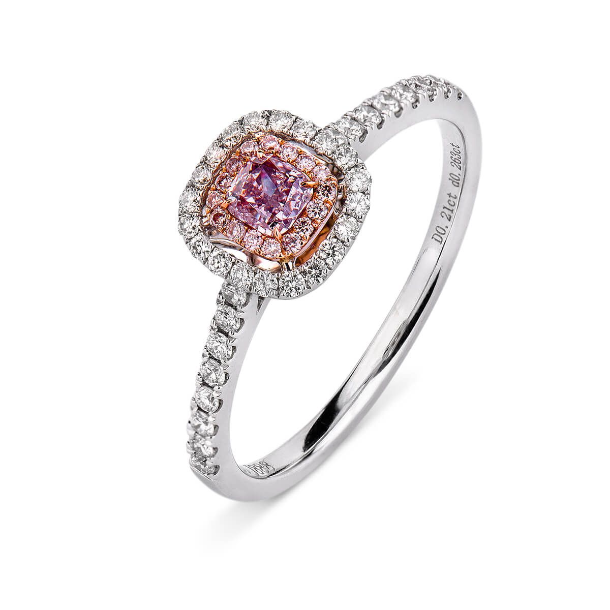 Fancy Purple Pink Diamond Ring, 0.48 Ct. TW, Radiant shape, GIA Certified, 6183351671