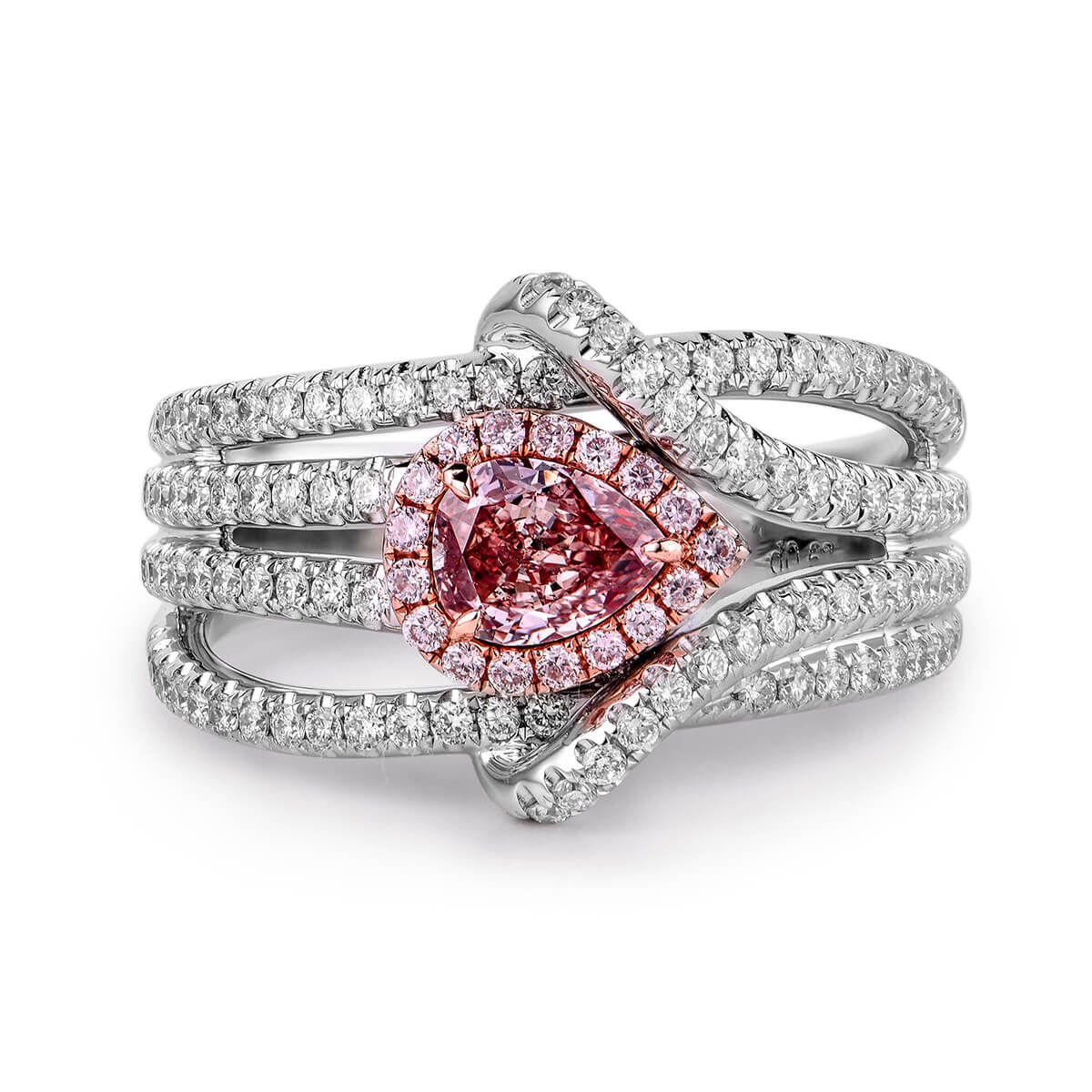 Fancy Pink Diamond Ring, 1.03 Ct. TW, Pear shape, GIA Certified, 6201470990