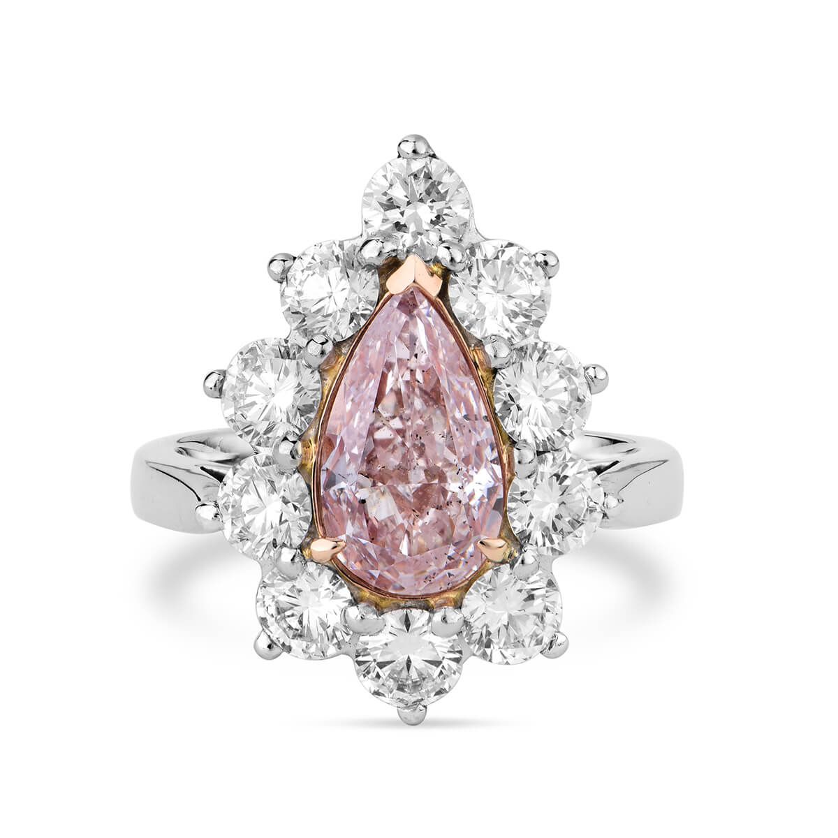 Very Light Pink Diamond Ring, 4.11 Ct. TW, Pear shape, GIA Certified, 5161612944