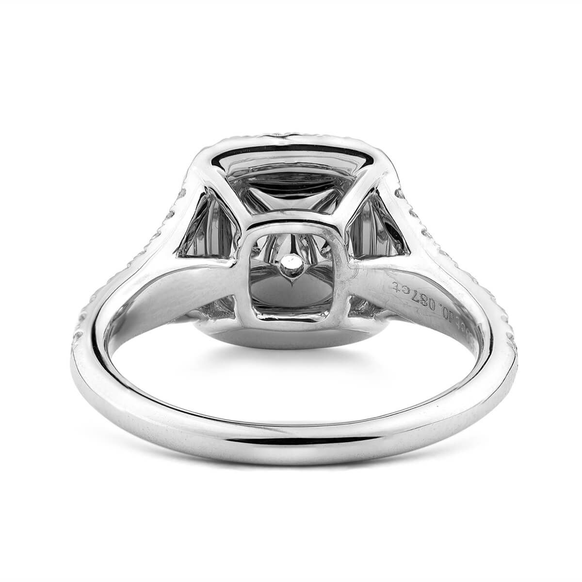 Light Yellow Green Diamond Ring, 1.22 Ct. (1.74 Ct. TW), Cushion shape, GIA Certified, 2183610683
