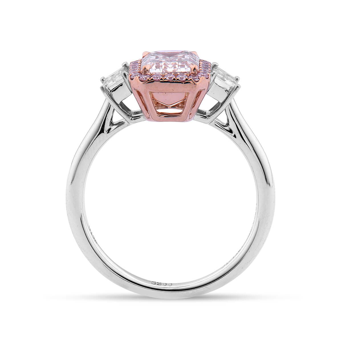 Faint Pinkish Brown Diamond Ring, 1.71 Ct. (2.27 Ct. TW), Emerald shape, GIA Certified, 2237902285