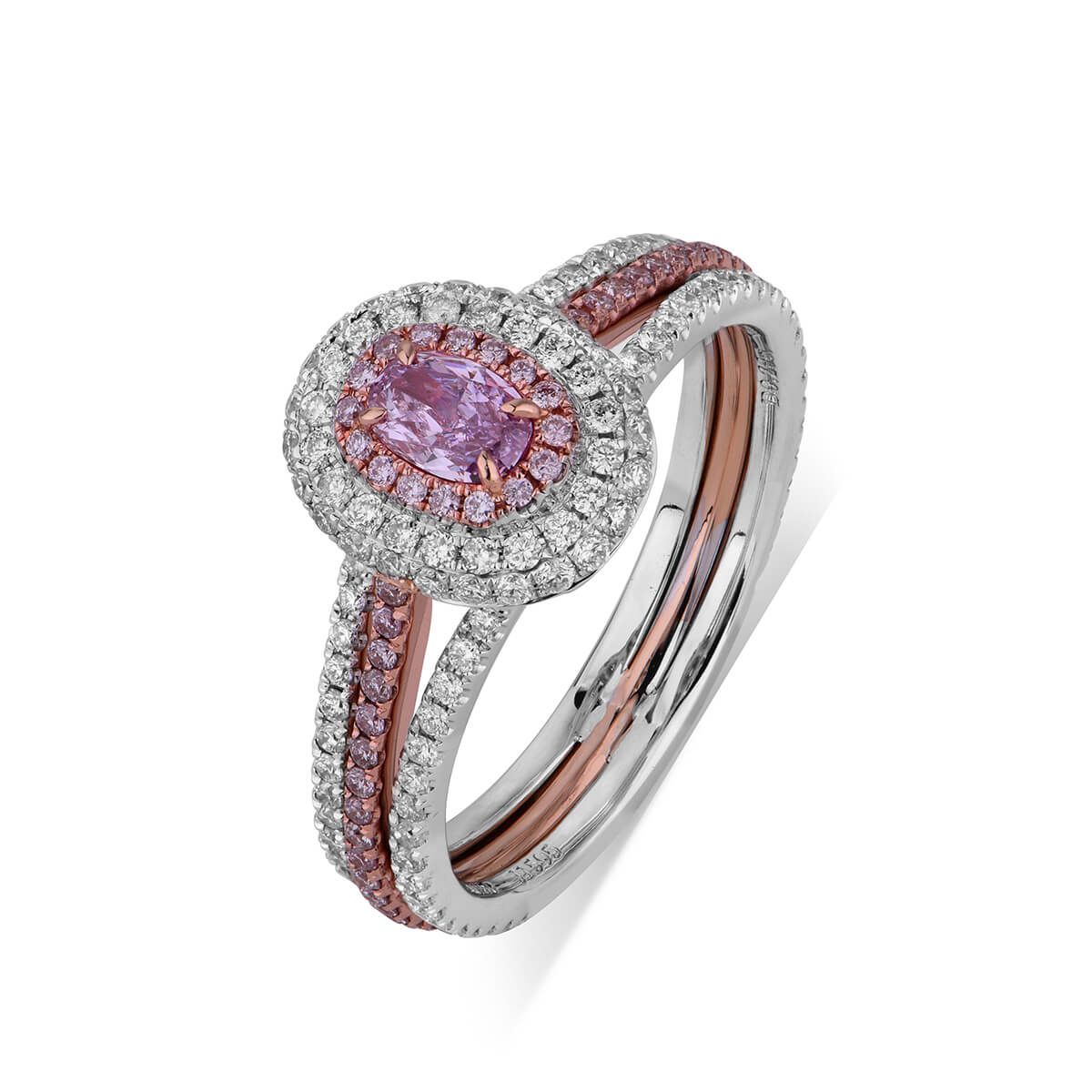 Fancy Pinkish Purple Diamond Ring, 0.20 Ct. (0.95 Ct. TW), Oval shape, GIA Certified, 1186237196