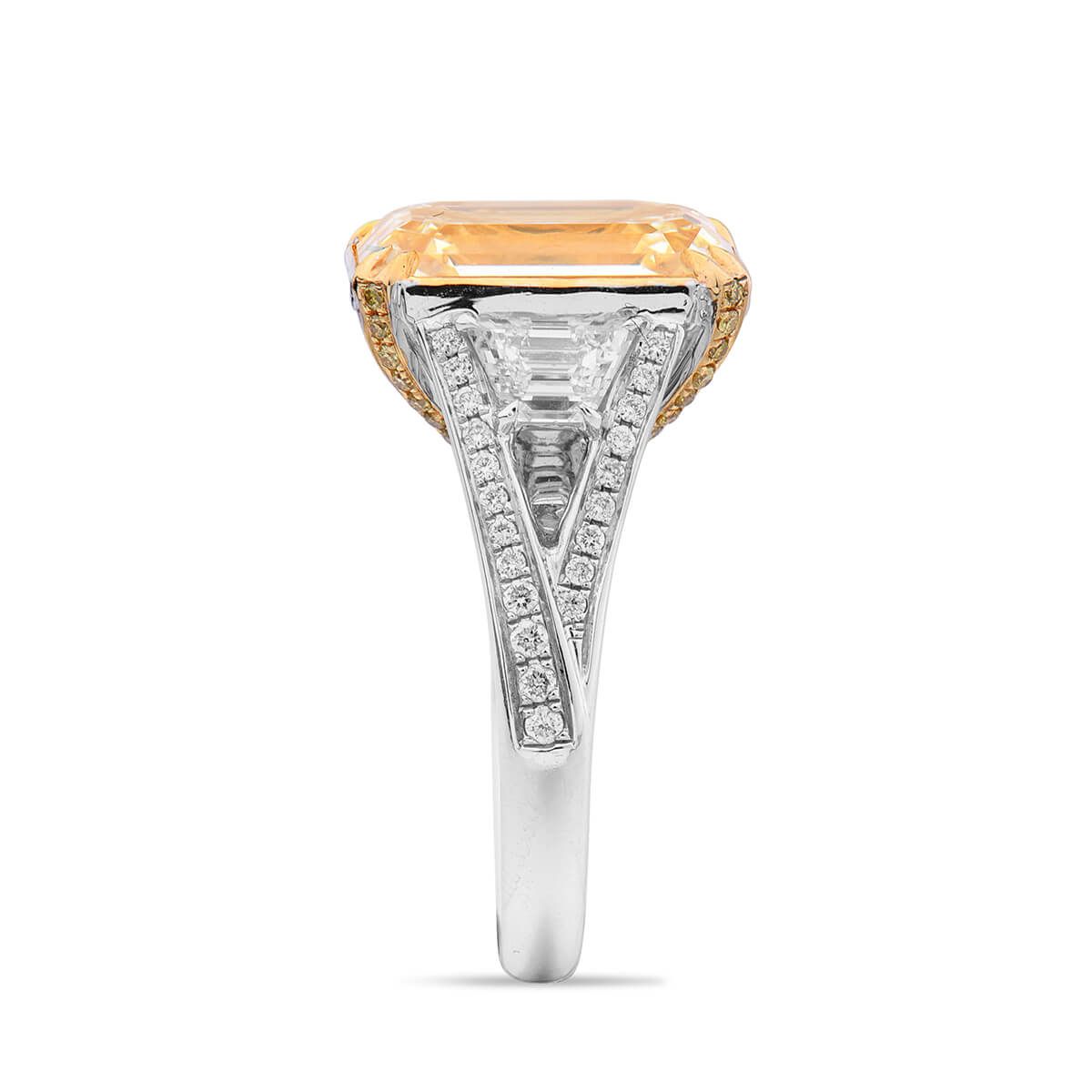 Fancy Light Yellow Diamond Ring, 7.11 Ct. (8.22 Ct. TW), Emerald shape, GIA Certified, 7208133425