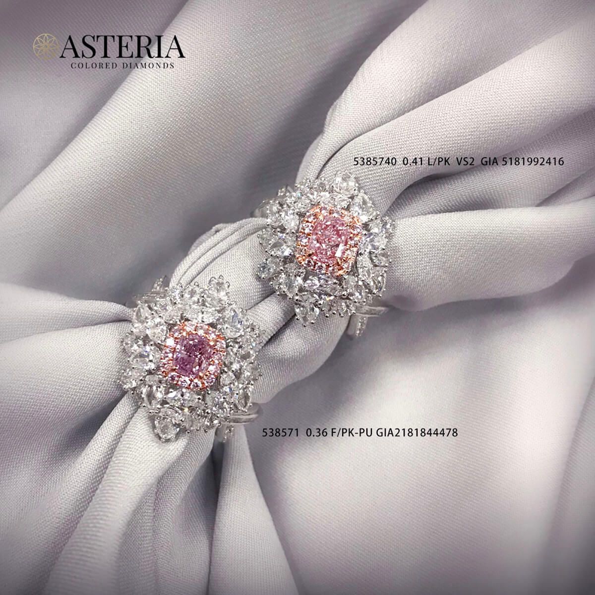 Fancy Pink Purple Diamond Ring, 0.36 Ct. (2.44 Ct. TW), Cushion shape, GIA Certified, 2181844478
