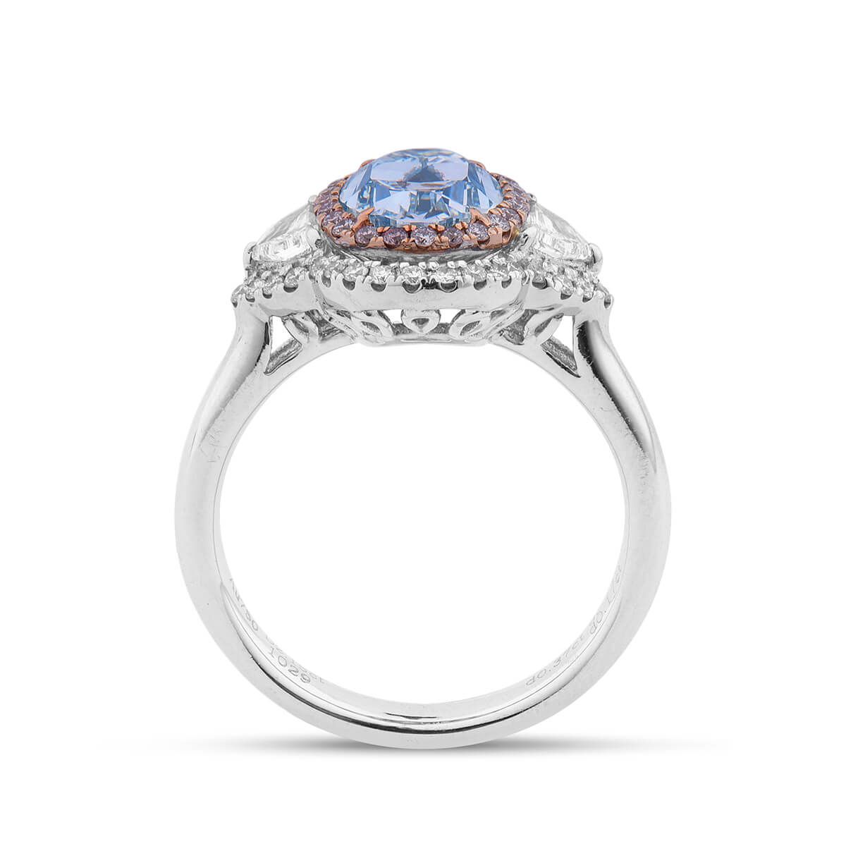 Fancy Greenish Blue Diamond Ring, 2.83 Ct. TW, Oval shape, GIA Certified, 6175841029