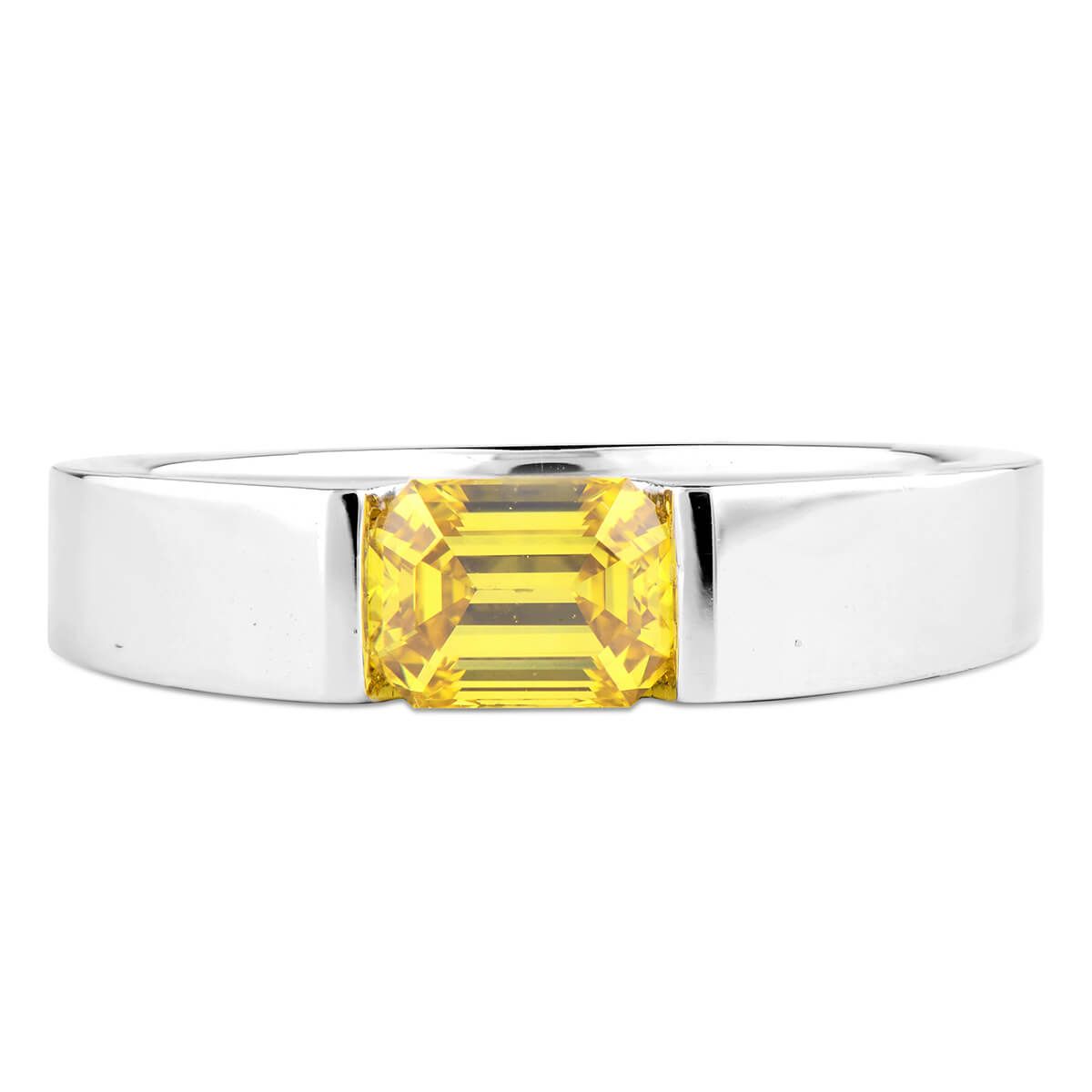 Fancy Vivid Yellow Diamond Ring, 1.04 Carat, Emerald shape, GIA Certified, 2175810569