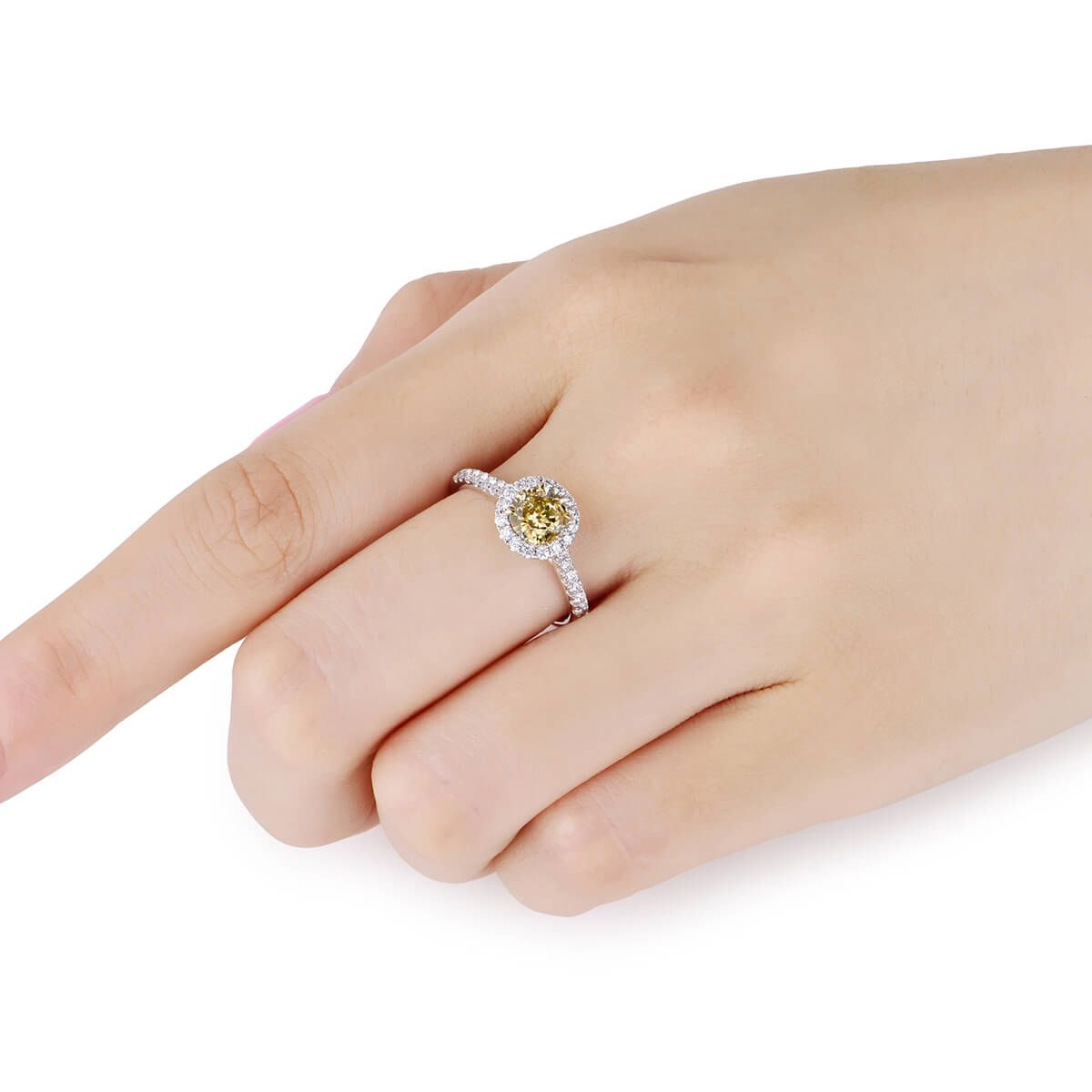 Fancy Brownish Yellow Diamond Ring, 0.79 Ct. (1.16 Ct. TW), Round shape, GIA Certified, 13269932