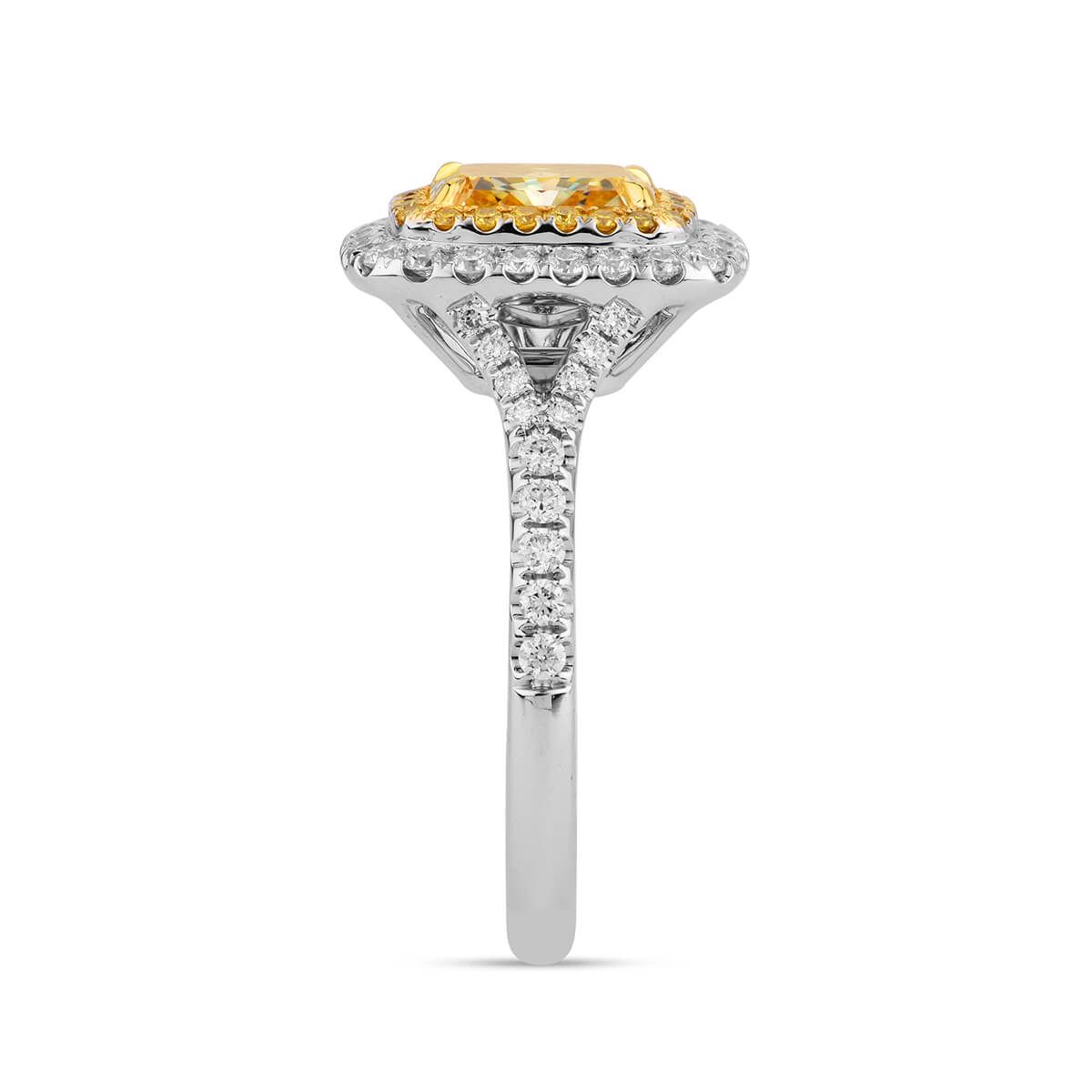 Fancy Yellow Diamond Ring, 1.79 Ct. TW, Radiant shape, GIA Certified, 2185683559