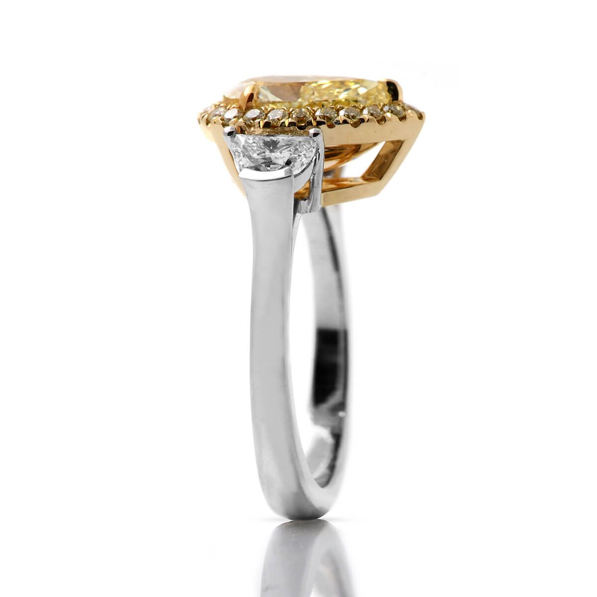 Fancy Light Yellow Diamond Ring, 2.40 Ct. (3.30 Ct. TW), Pear shape, GIA Certified, 2181997975