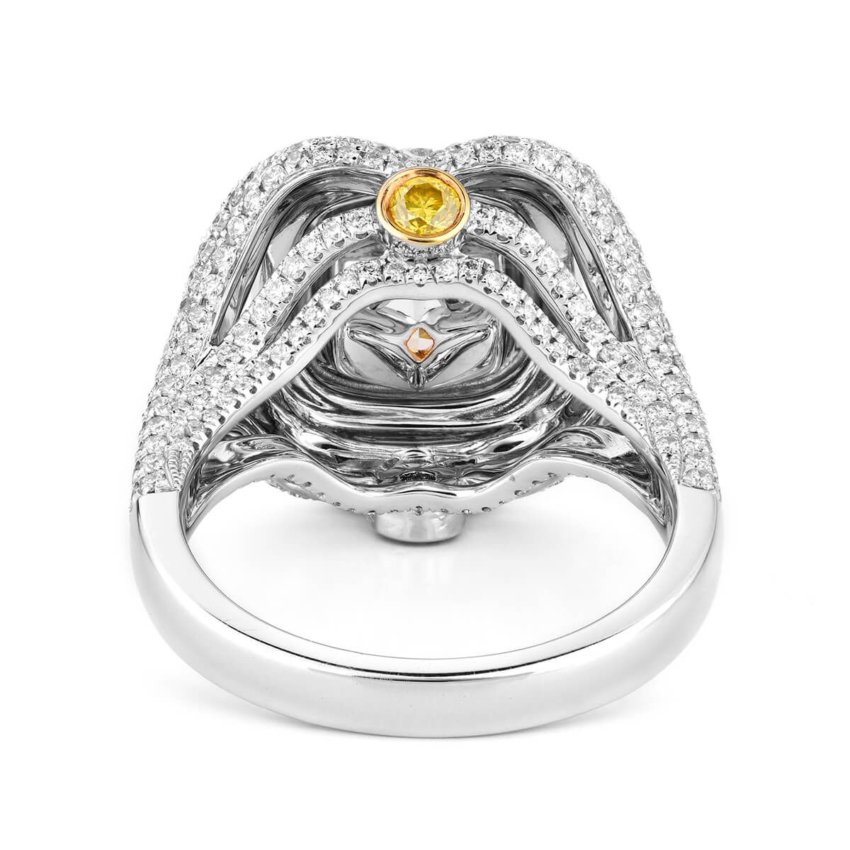 Light Yellow (W-X) Diamond Ring, 2.02 Ct. (3.74 Ct. TW), Cushion shape, GIA Certified, 7273277684