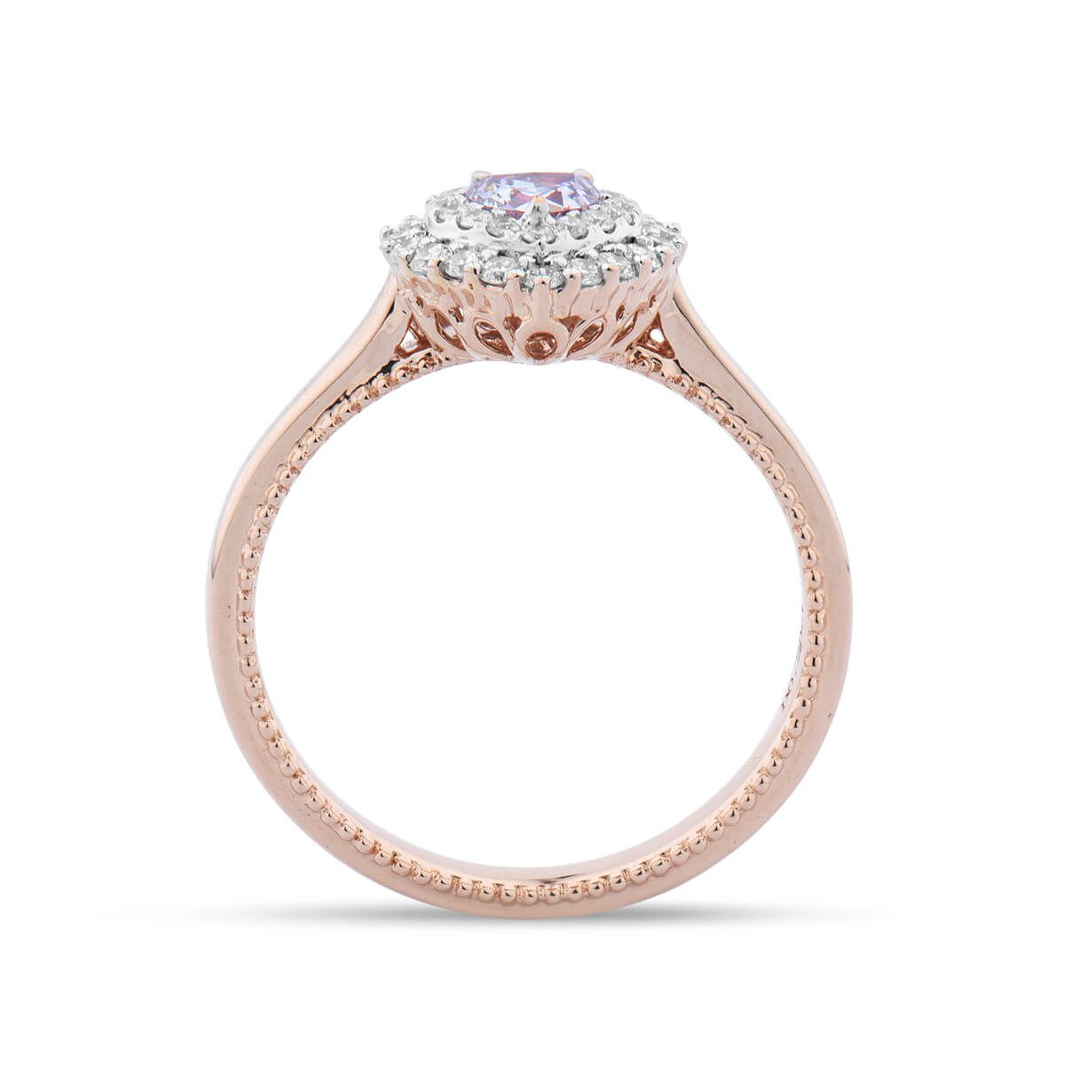 Light Pink Diamond Ring, 0.20 Ct. (0.47 Ct. TW), Heart shape, GIA Certified, 2195256254