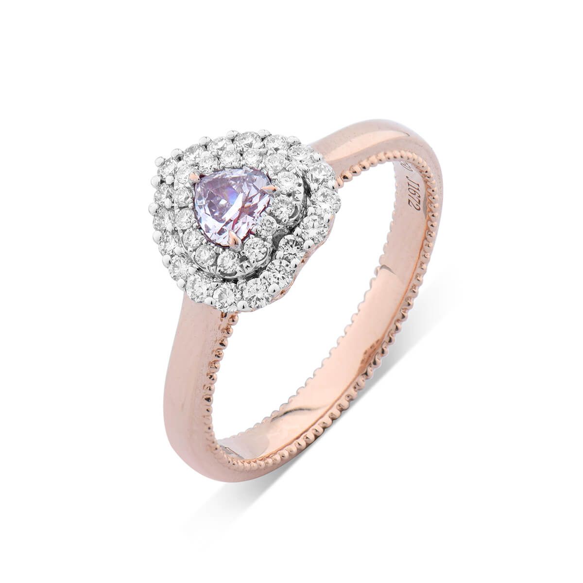 Light Pink Diamond Ring, 0.20 Ct. (0.47 Ct. TW), Heart shape, GIA Certified, 2195256254