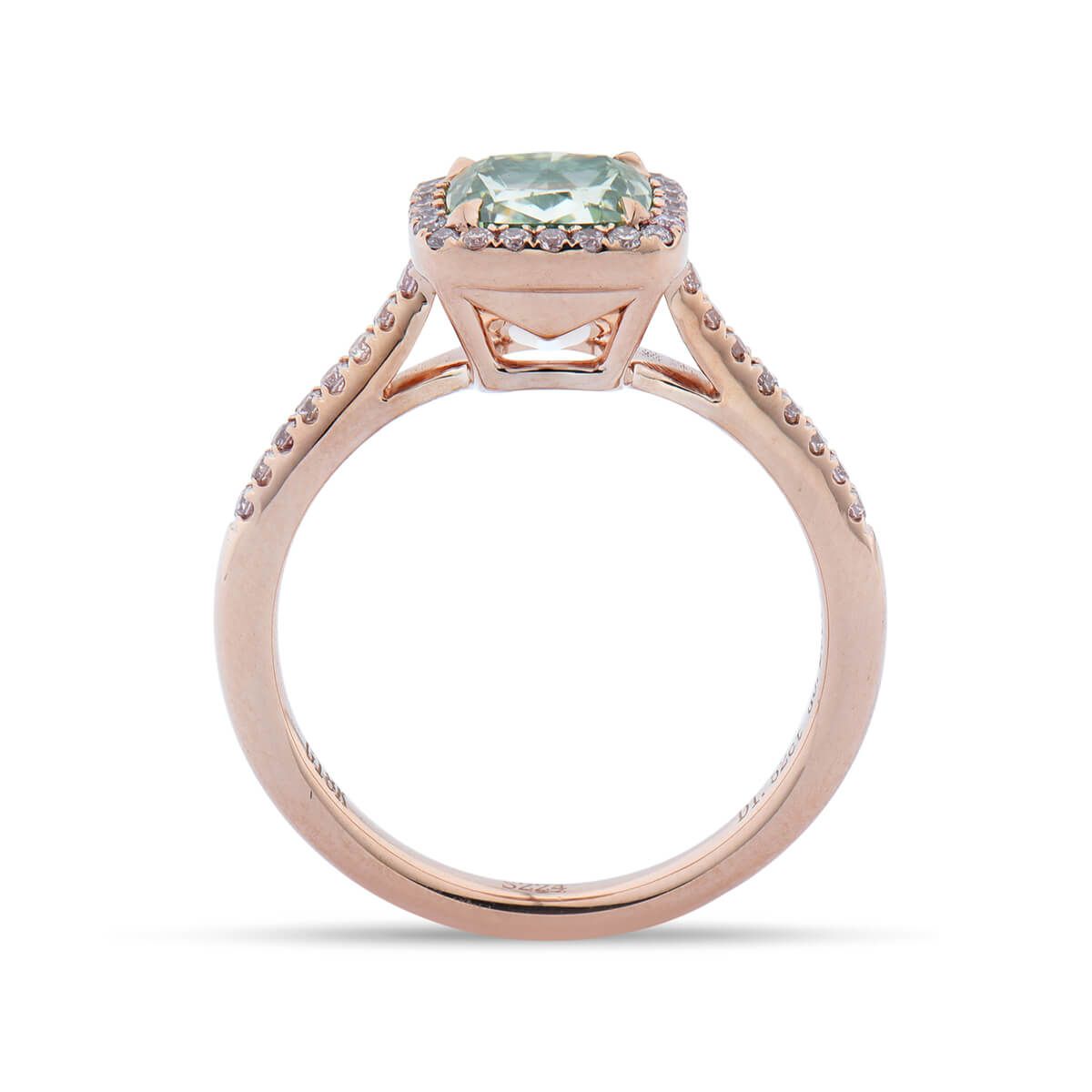 Fancy Brownish Greenish Yellow Diamond Ring, 1.82 Ct. TW, Cushion shape, GIA Certified, 2191336878