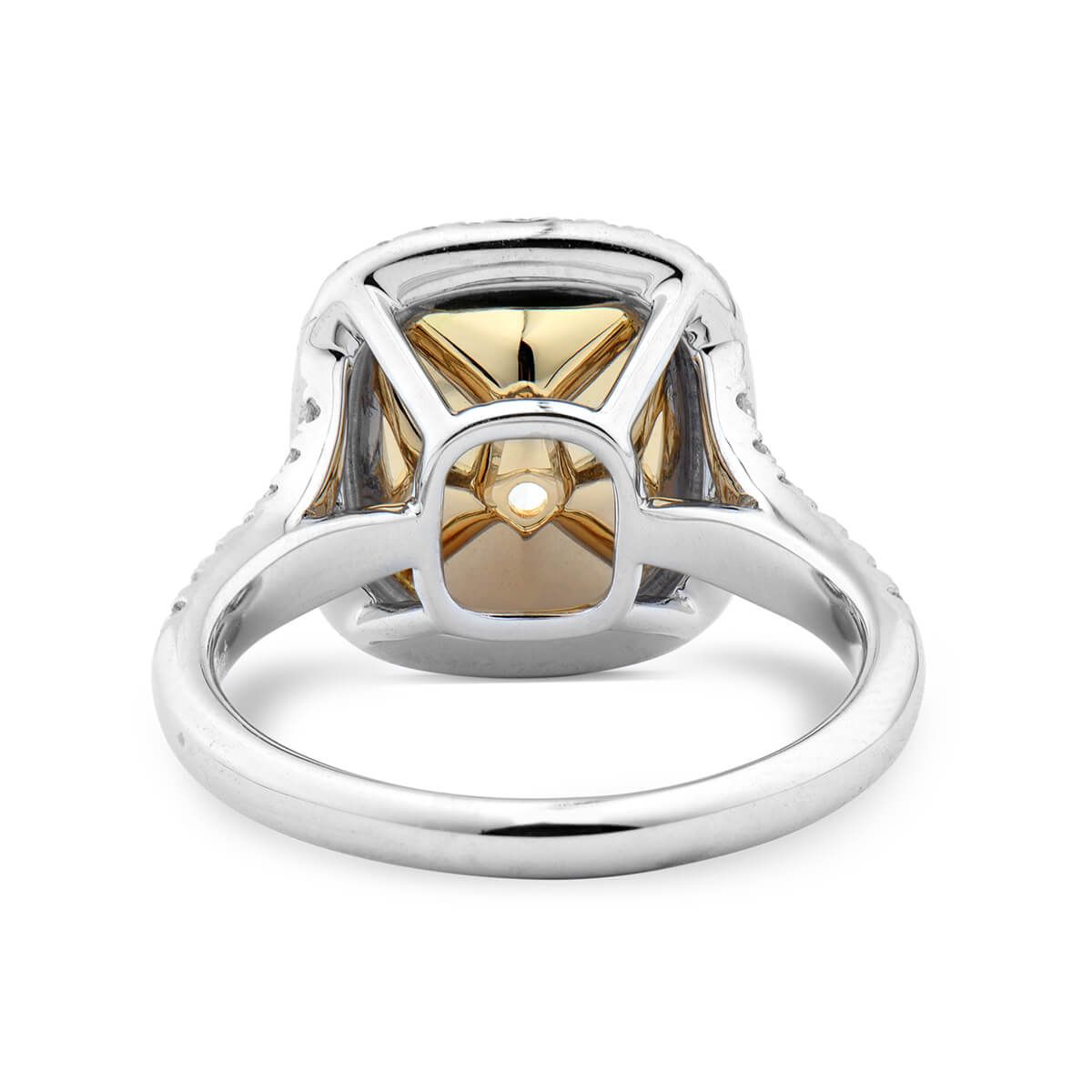 Light Yellow (W-X) Diamond Ring, 3.01 Ct. (3.56 Ct. TW), Cushion shape, GIA Certified, 2195248742