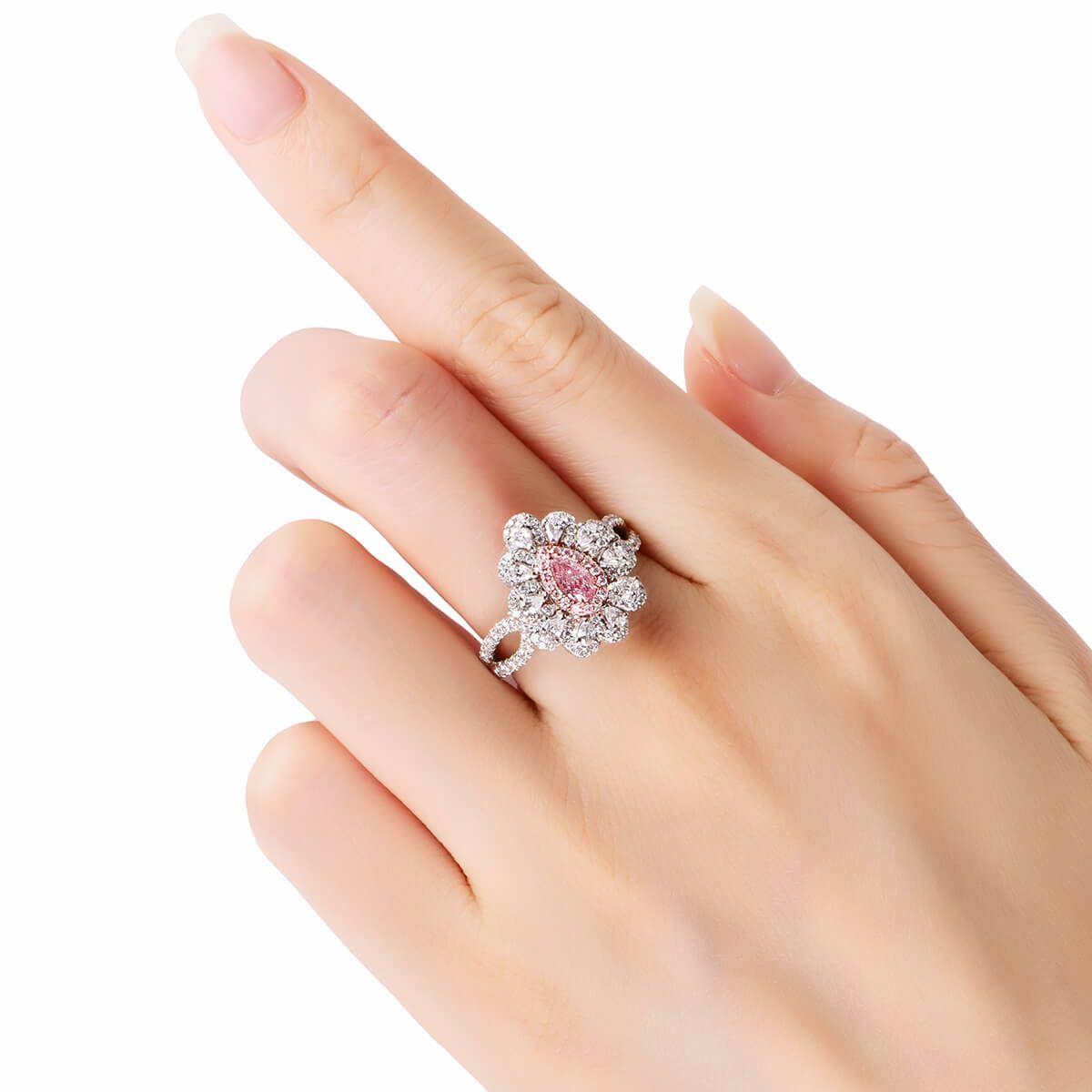 Fancy Light Pink Diamond Ring, 1.15 Ct. TW, Pear shape, GIA Certified, 2193197042