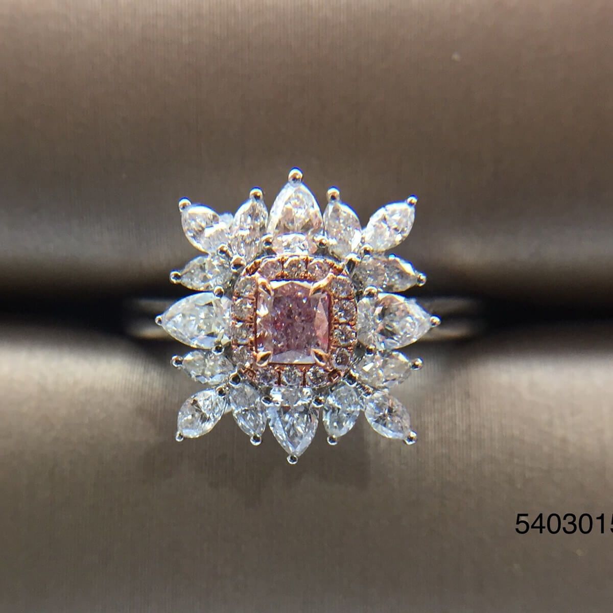 Fancy Intense Pink Diamond Ring, 0.24 Ct. (1.14 Ct. TW), Radiant shape, GIA Certified, 2183340828