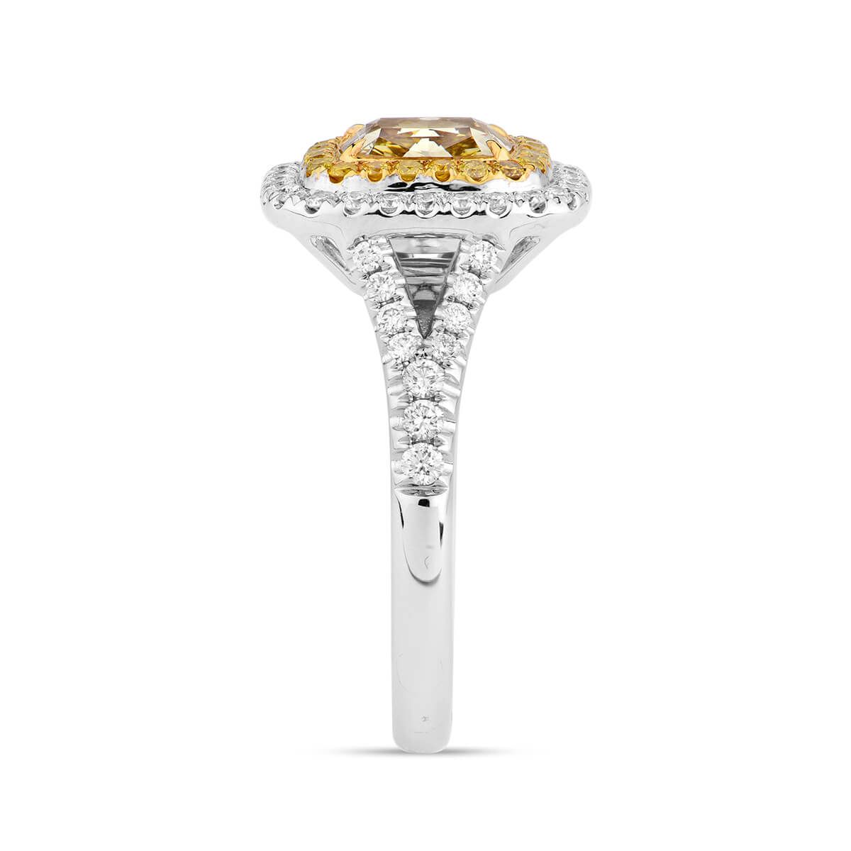 Fancy Yellow Diamond Ring, 1.99 Ct. TW, Cushion shape, GIA Certified, 2181653159