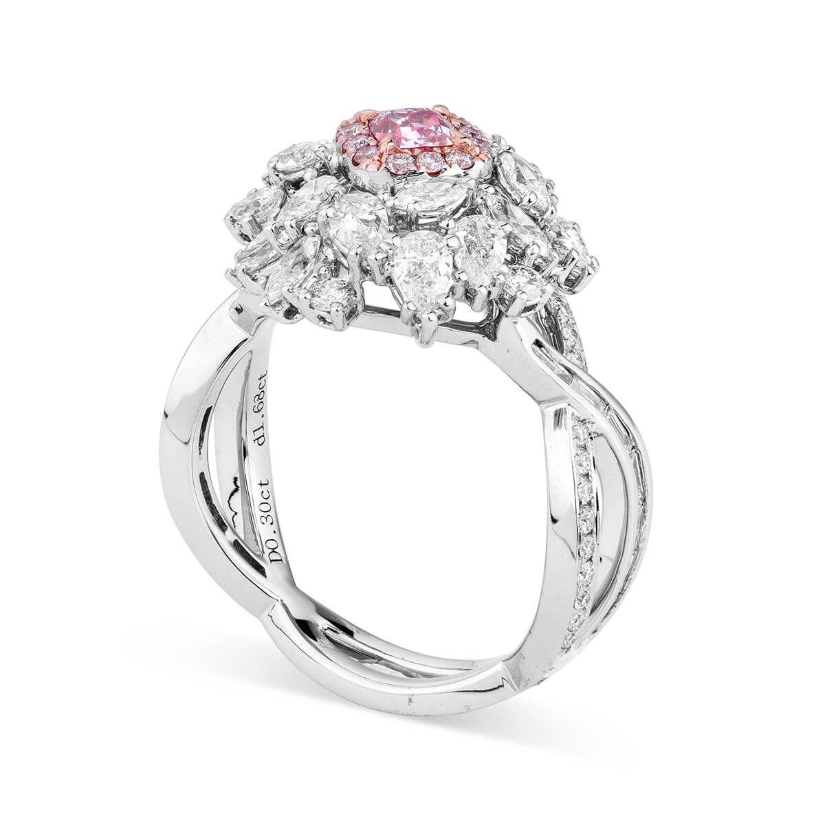 Fancy Light Purplish Pink Diamond Ring, 1.98 Ct. TW, Cushion shape, GIA Certified, 5192056913