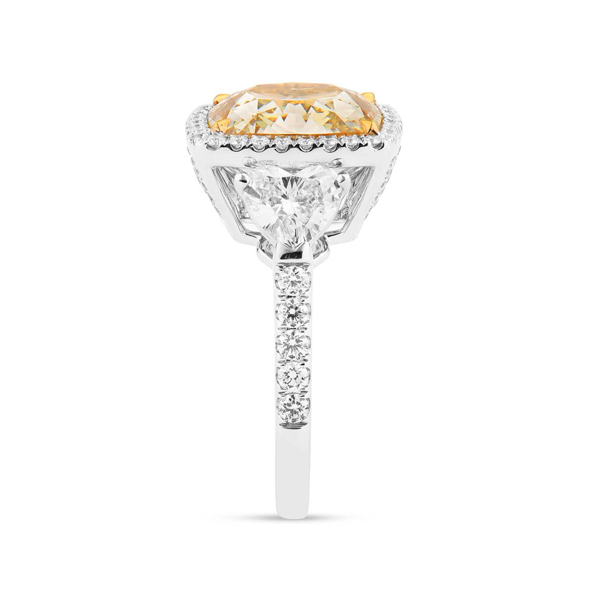 Fancy Light Yellow Diamond Ring, 8.79 Ct. TW, Cushion shape, GIA Certified, JCRF05404596