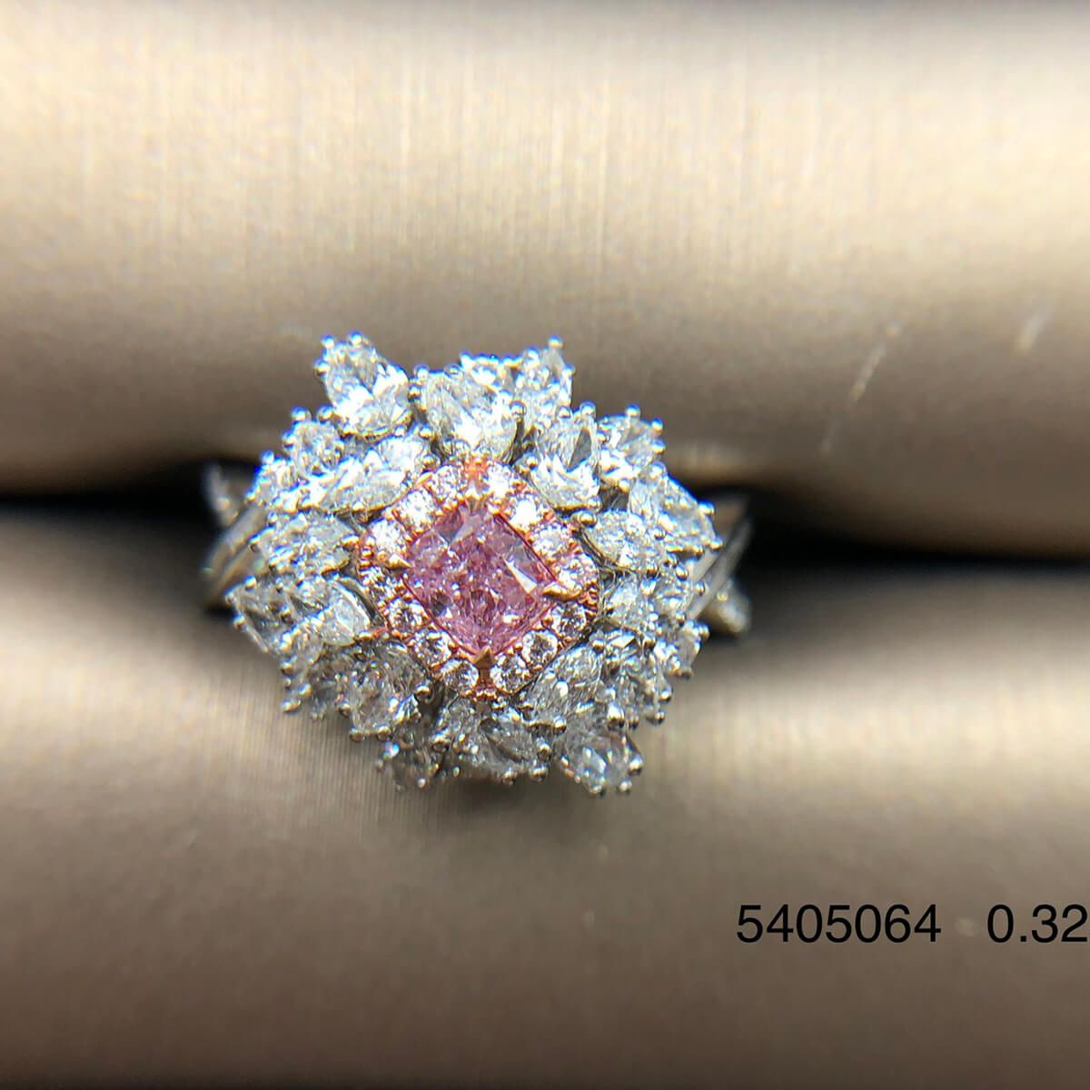 Fancy Purple Pink Diamond Ring, 0.32 Ct. (2.20 Ct. TW), Cushion shape, GIA Certified, 2195353126