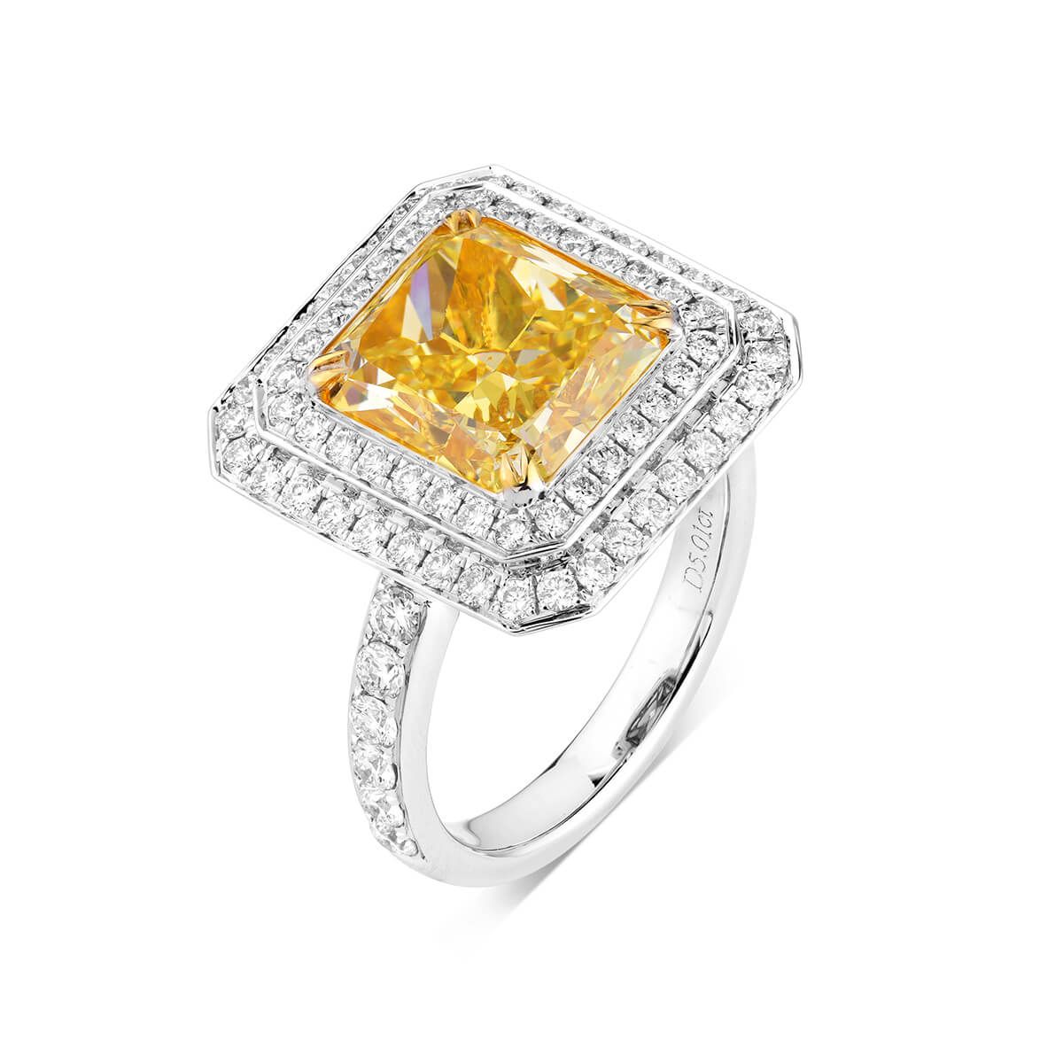 Light Yellow (Y-Z) Diamond Ring, 1.00 Carat, Radiant shape, GIA Certified, 6197229150