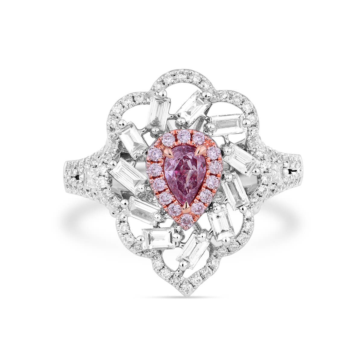 Fancy Purple Pink Diamond Ring, 0.25 Ct. (1.18 Ct. TW), Pear shape, GIA Certified, 5192255967