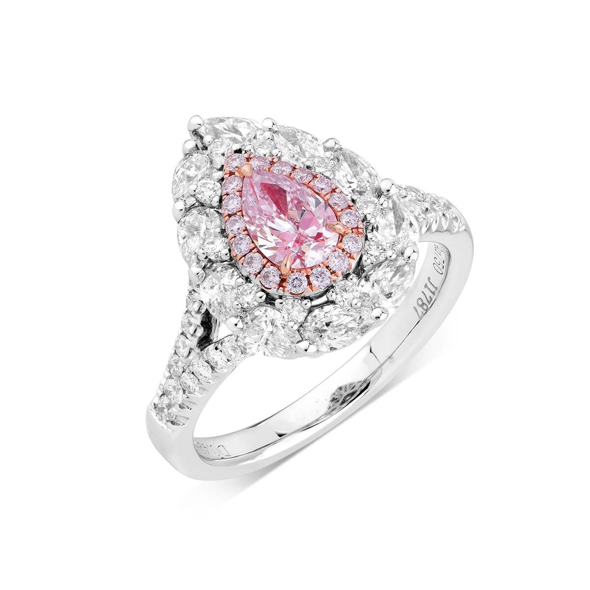 Faint Pink Diamond Ring, 1.68 Ct. TW, Pear shape, GIA Certified, 2244097367