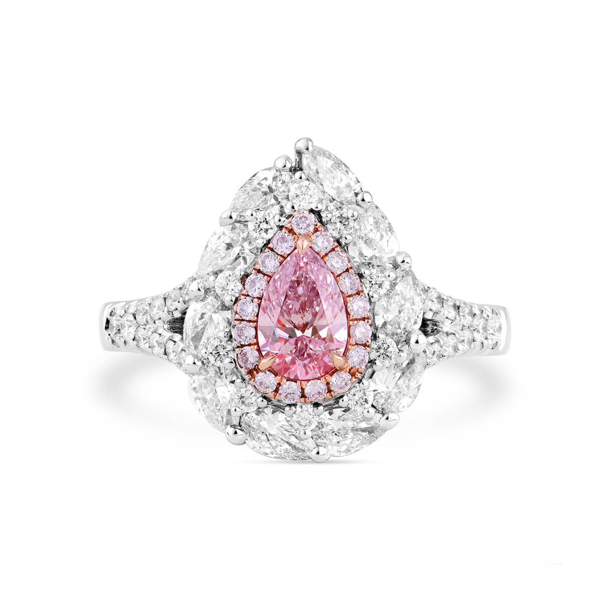 Faint Pink Diamond Ring, 1.68 Ct. TW, Pear shape, GIA Certified, 2244097367