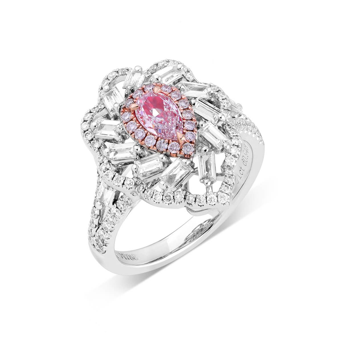 Faint Pink Diamond Ring, 1.25 Ct. TW, Pear shape, GIA Certified, 1279622382