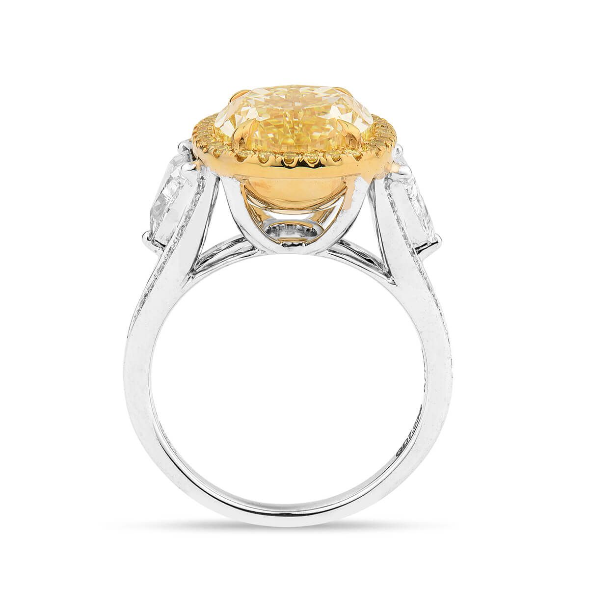 Fancy Yellow Diamond Ring, 7.03 Ct. (8.22 Ct. TW), Oval shape, GIA Certified, 2185059309