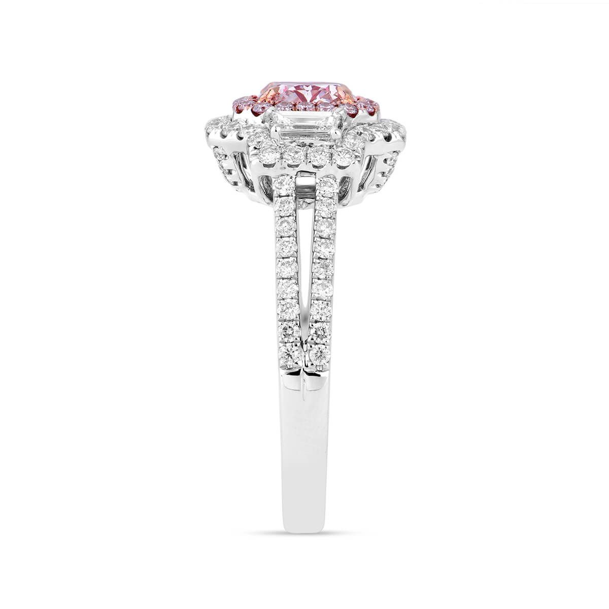 Very Light Pink Diamond Ring, 0.87 Ct. (1.59 Ct. TW), Radiant shape, GIA Certified, 2234660534