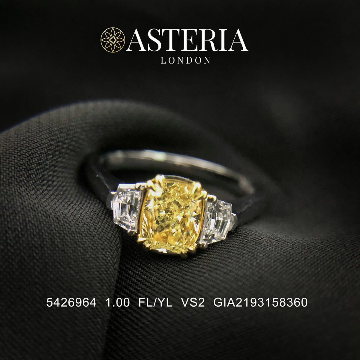 Fancy Light Yellow Diamond Ring, 1.00 Ct. (1.33 Ct. TW), Cushion shape, GIA Certified, 2193158360