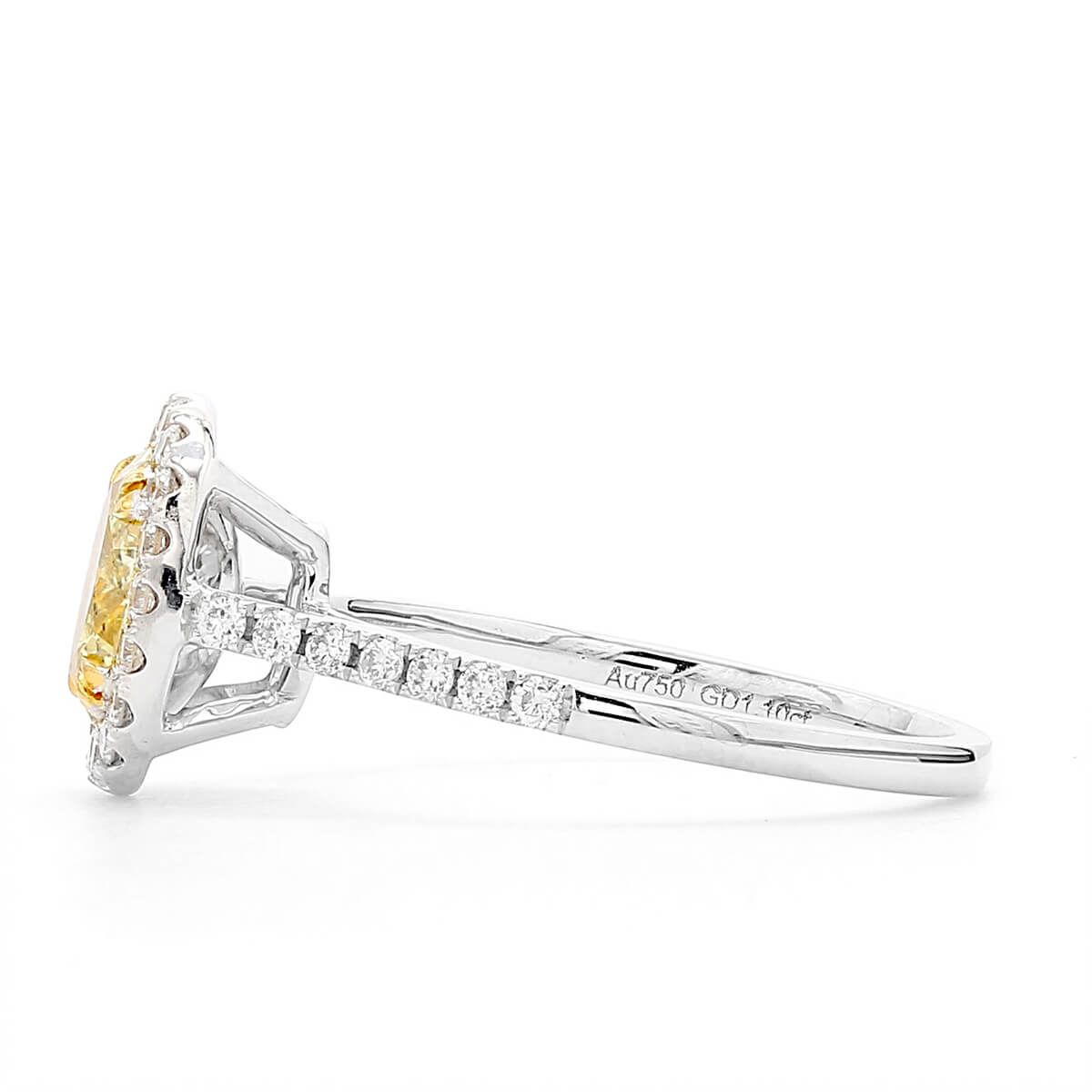 Fancy Yellow Diamond Ring, 1.10 Ct. (1.42 Ct. TW), Oval shape, GIA Certified, 2227852797