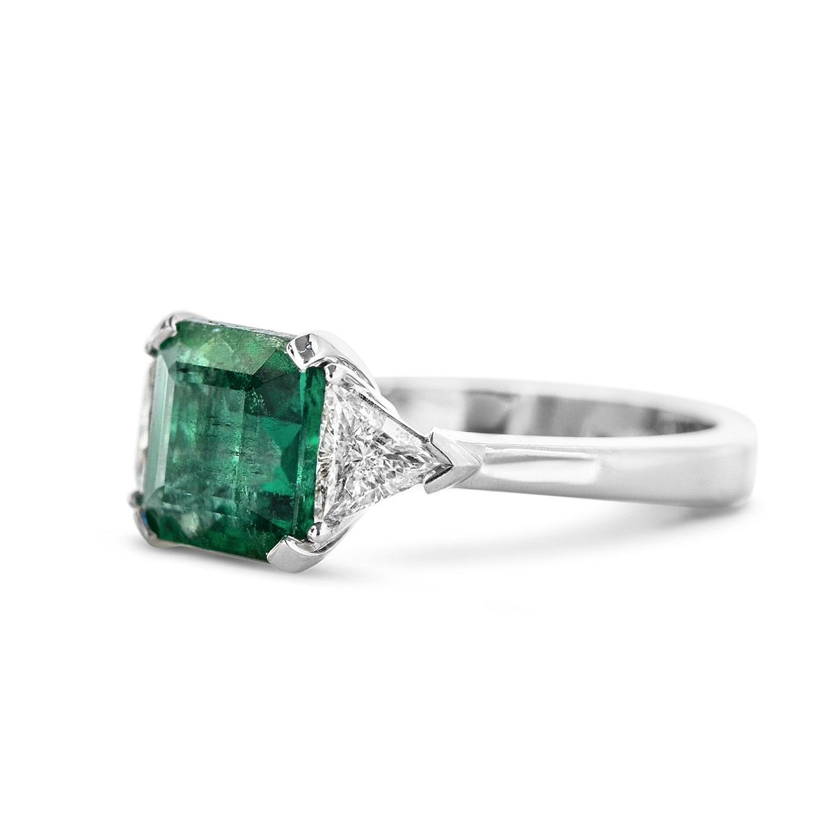 Natural Green Emerald Ring, 2.05 Ct. (2.47 Ct. TW), EG_Lab Certified, J5826189241, Unheated