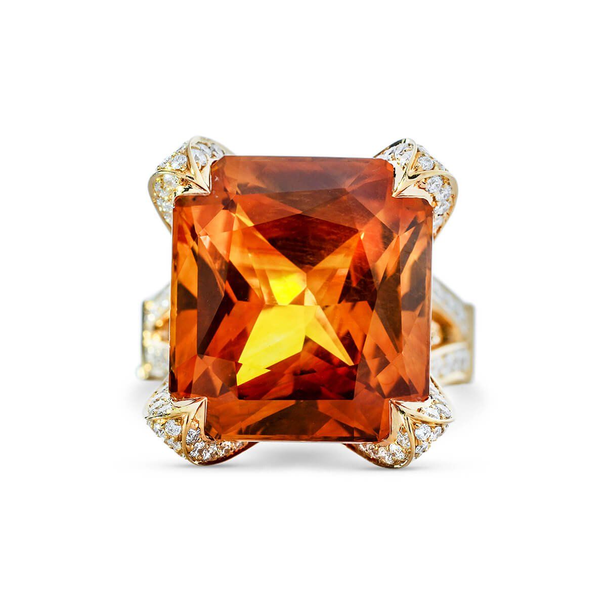 Natural V.YL/OG Sri-Lanka Sapphire Ring, 30.62 Ct. (33.62 Ct. TW), GRS Certified, GRS2013-031553, Unheated
